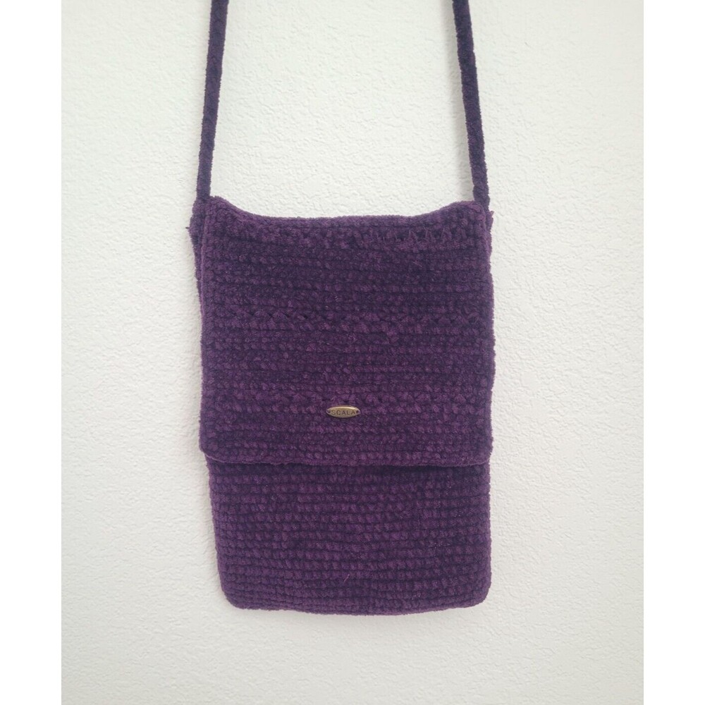 The Scala Collection Crochet Knit Cross Body Bag Purple Fairy Whimsigoth Y2k